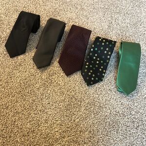 Stylish Men's Tie Collection - Black, Burgundy, Polka Dot, Green